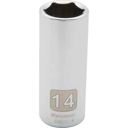 Dynamic 1/4" Drive, 14mm Metric Socket, 6 Points D003214